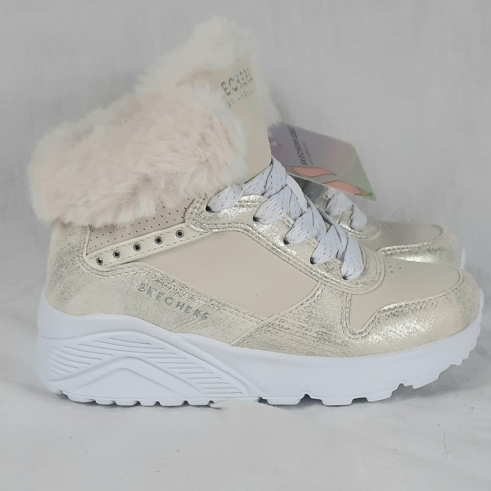 Skechers Street Uno Lite-Comfurt Collar Little Kids Sneakers Size 10.5 Natural